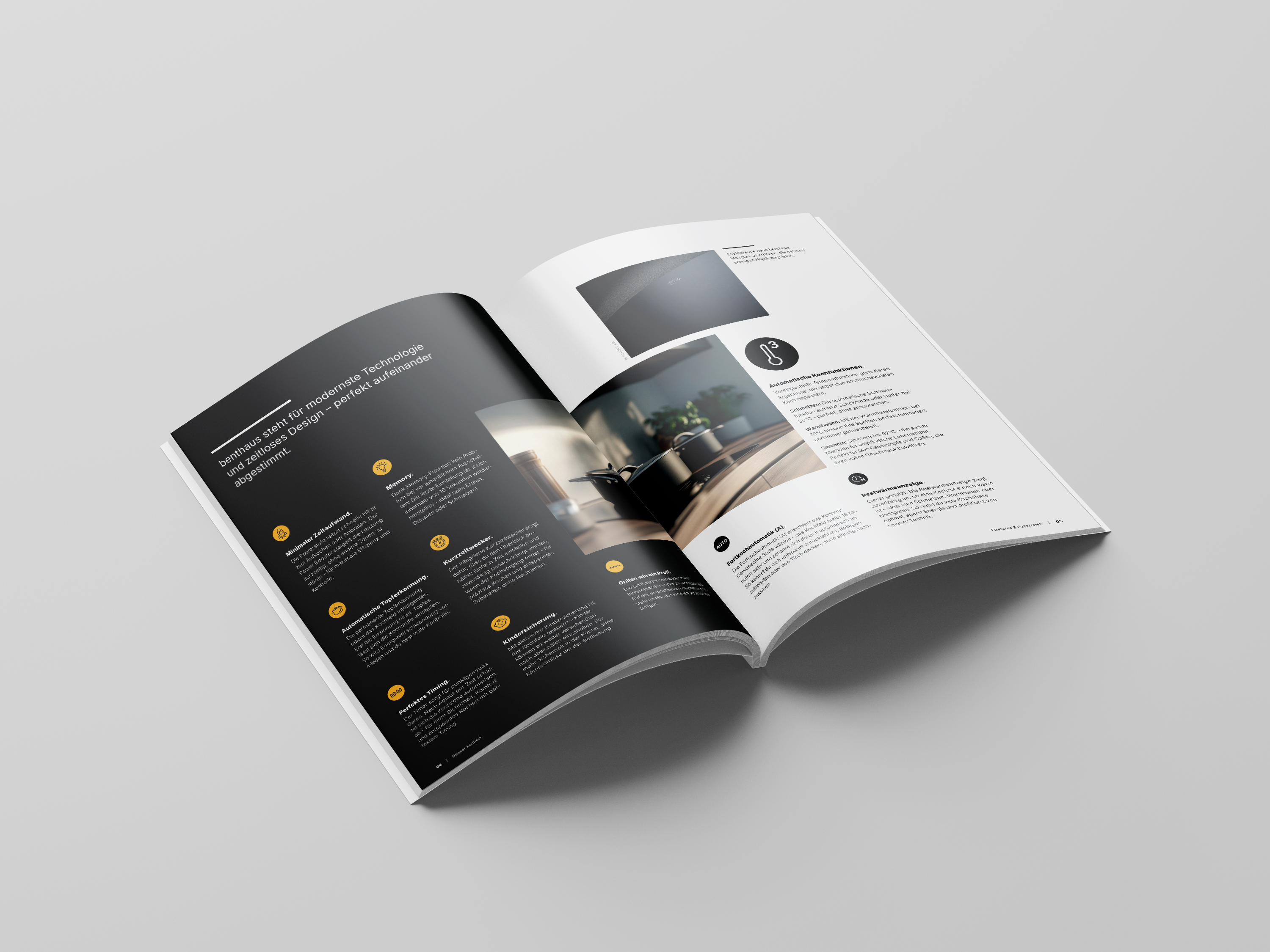 Aufgeschlagene benthaus-kitchen-Endkundenbroschüre